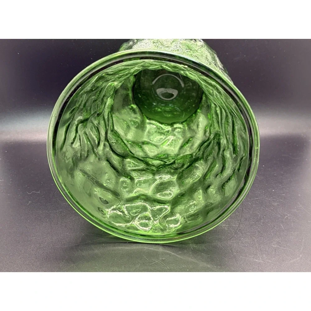 1 Vintage X Large EO‎ BRODY CO Hoosier Emerald Green Glass Vases Crinkle Design